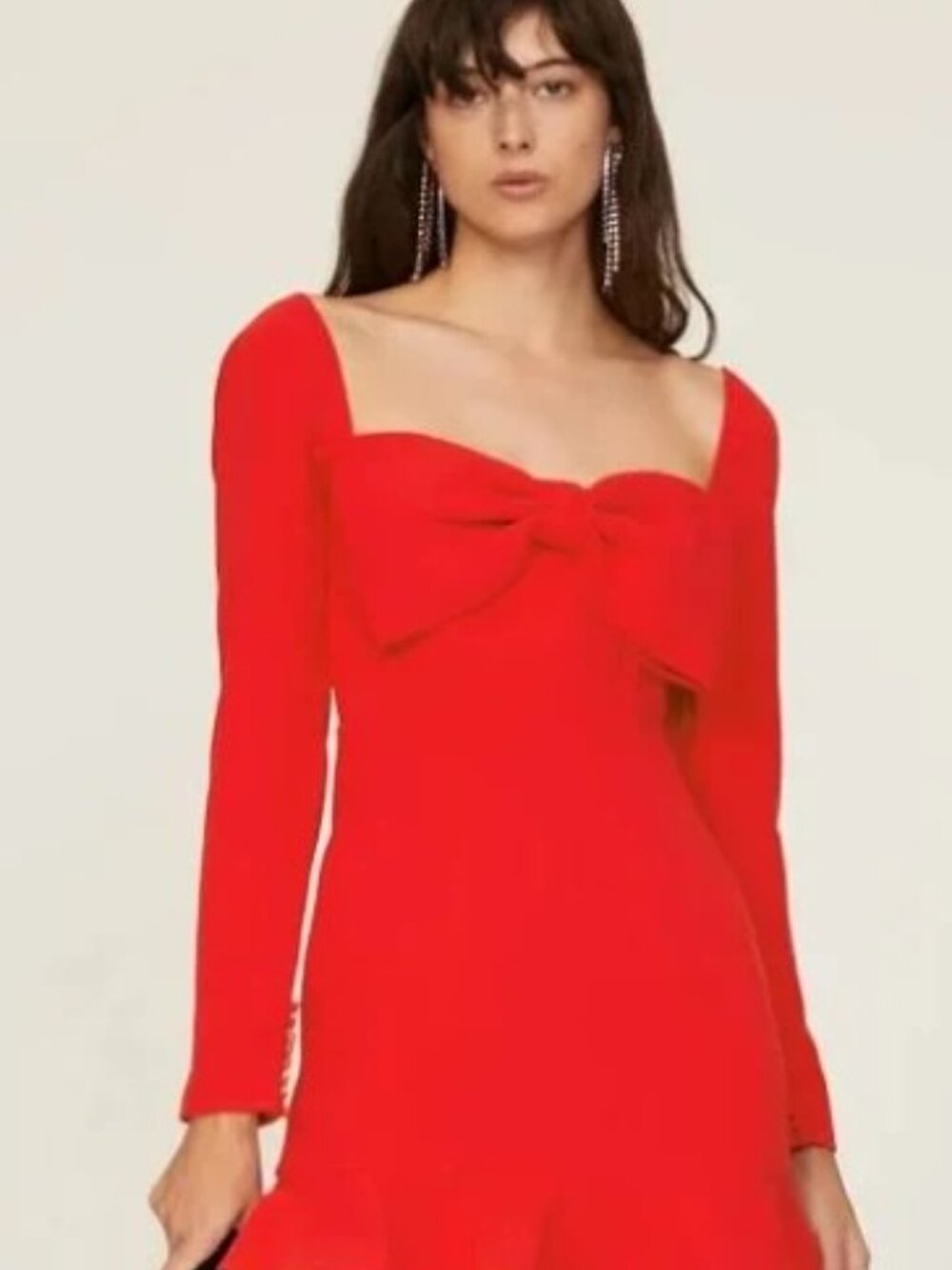 Self-Portrait Red Crepe Bow Minidress Sz 6